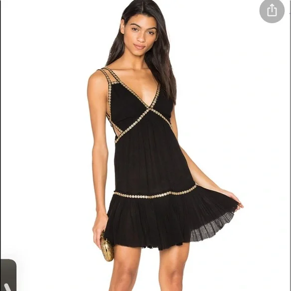 Free People | Dresses | Free People Size Large Shine Marisol Mini Dress  Black Nwt | Poshmark